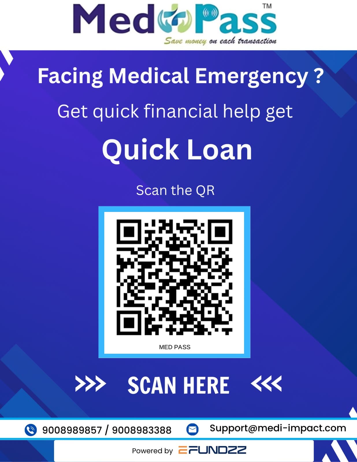 Scan to apply for a medical emergency loan