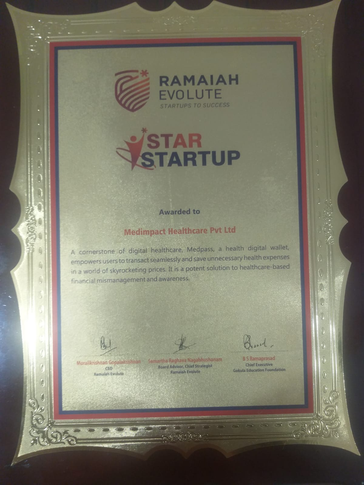 Ramaiah Evolute- Star startupaward